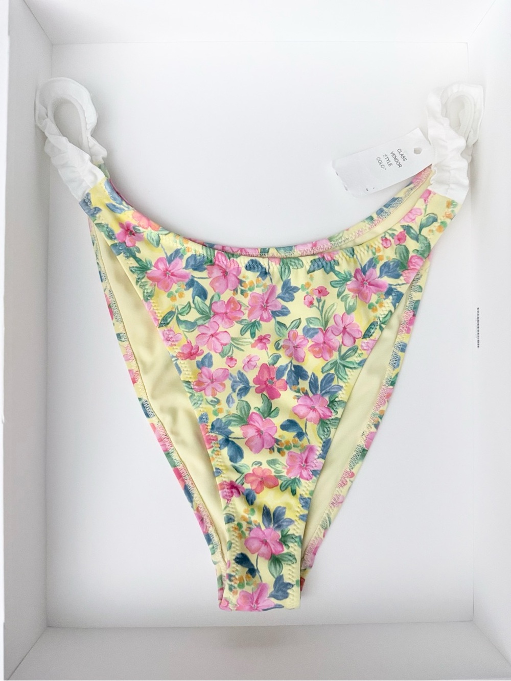 PacSun Swim Eco Floral Bikini Bottom NWT Size Large Yellow Tropical Print